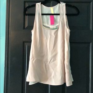 Bee stitched blush tank top